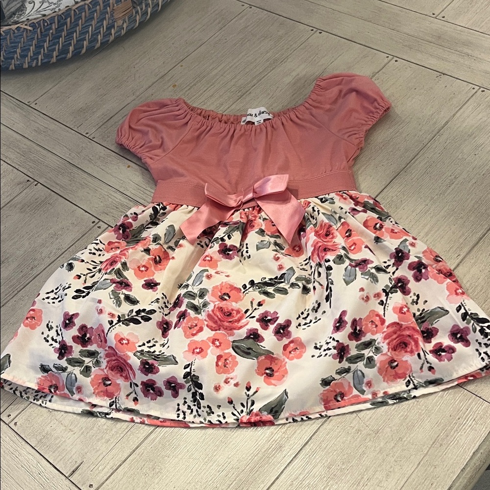 Max & Daisy Charming Pink Floral Kids Dress